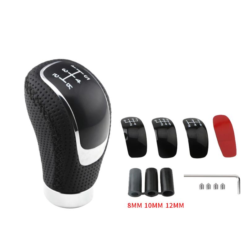 5/6 Speed Universal R PU Leather Gear Shift Knob Manual Car Gear Stick Head Shift Replacement Knob Modified Shift Head