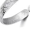 Lady Opening Bracelet Adjustable Circumference Floral Emboss Smooth Polished Wide Wrist Jewelry for Vacation Work Daily Wear