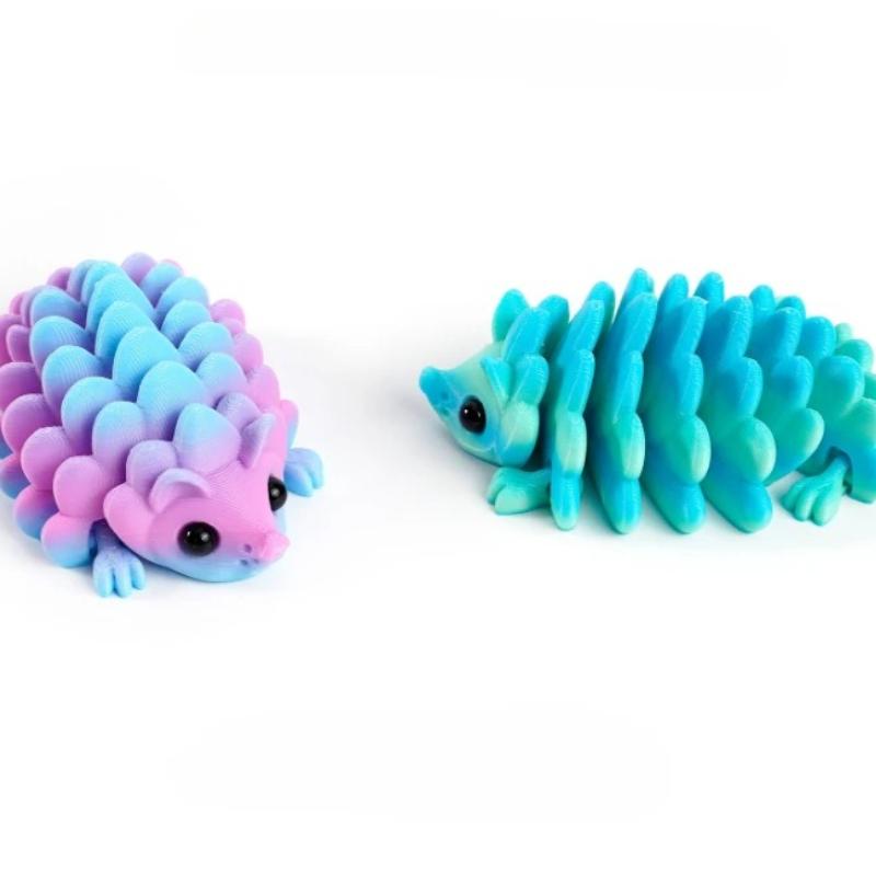 3D Printed Hedgehog Figurine Joint Mobility Articulated Hedgehog Figurines Home Office Desk Crafts Ornament Birthdays Gift