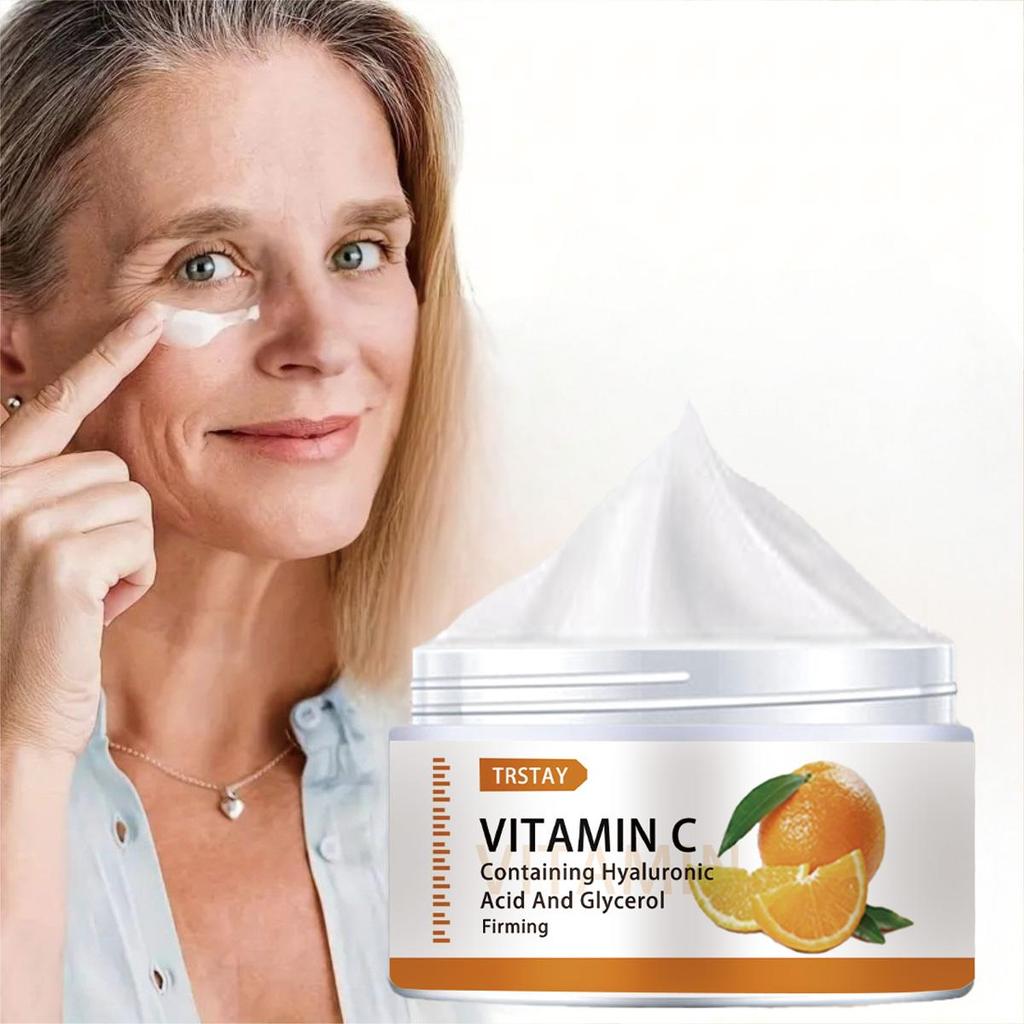 Vitamin C fuktighetsgivende krem ​​lyser opp hudtonen, strammer opp huden, reduserer matthet og reparerer skadet hudbarriere