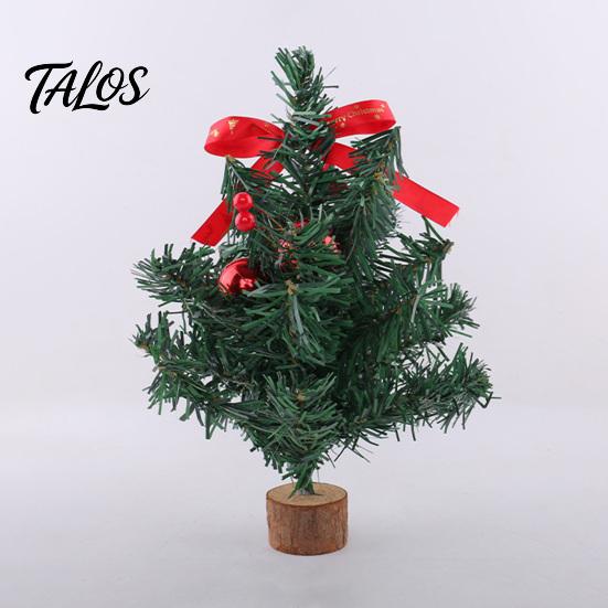 Exquisite Workmanship Tree Small Christmas Tree, Artificial Desktop Xmas Ornament, Miniature Plastic Durable Decor Pine with Berries Bow for