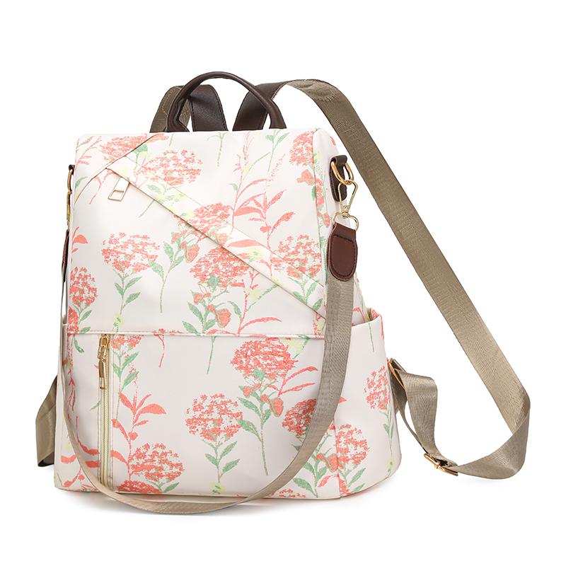 Рюкзак против кражи с принтом Женский рюкзак Многофункциональная сумка через плечо розовый