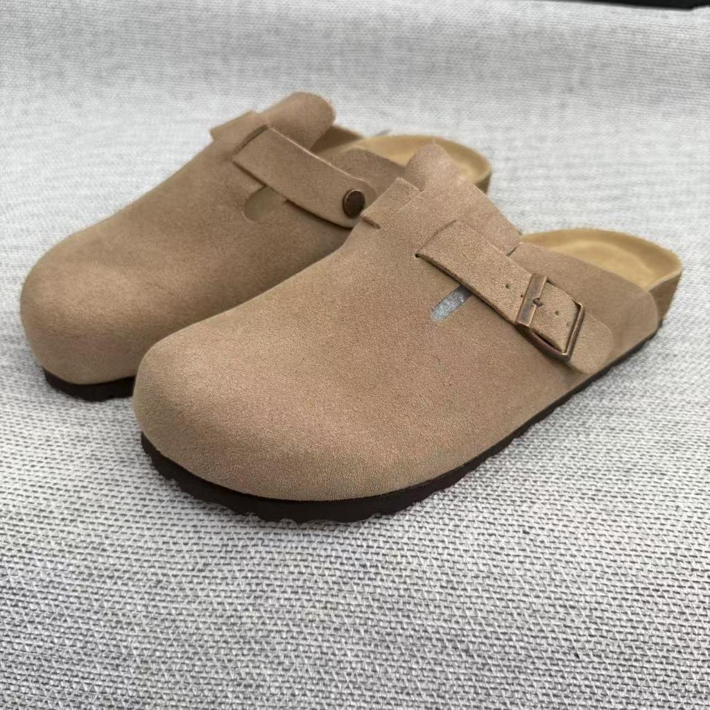 Men’s BK Genuine Leather Retro Toe Semi-Slippers - New, Versatile, and Comfortable Birkenstock Shoes
