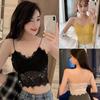 Wire Free Slim Fit Spagetti Strap Camisole Braletter for kvinner Ermeløs baseskjorte Lett polstret basic underskjorte