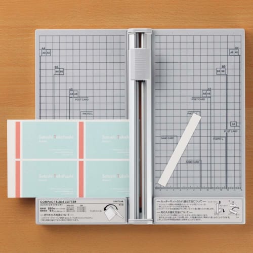 LIHIT LAB Compact Slide Cutter, A4 Landscape Compatible, 5-Sheet Straight Blade, 3-Sheet Perforation Blade, M40