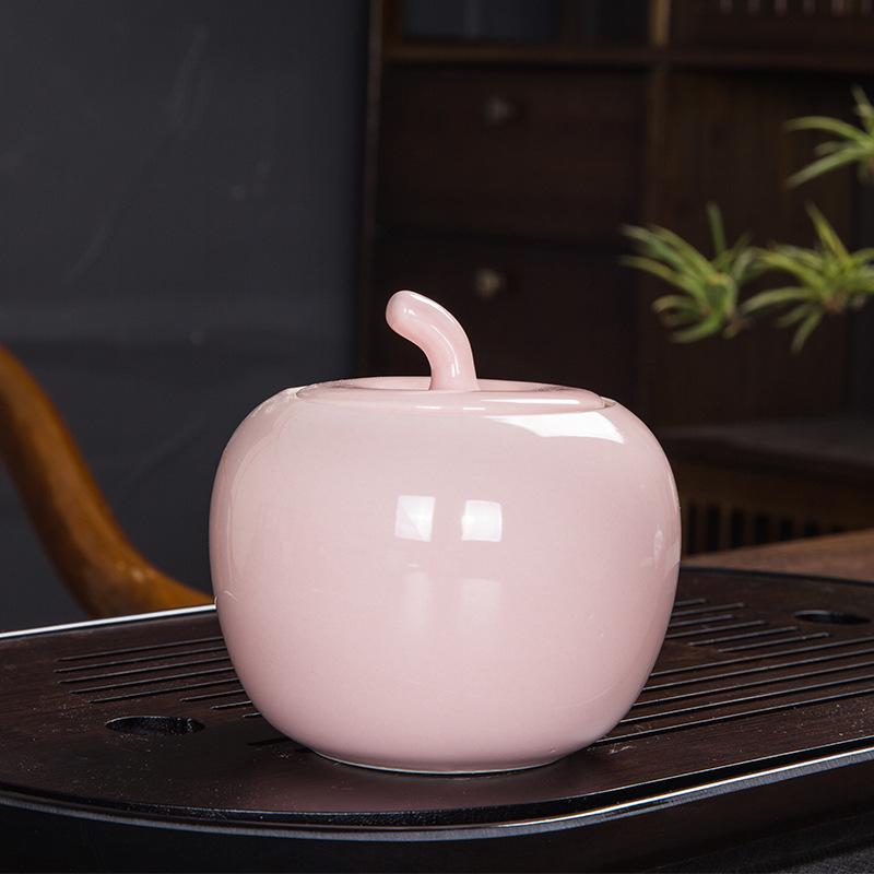 

Creative Ceramic Apple Sealed Tea Cans Wedding Candy Gift Box Christmas Storage Jar Decoration Crafts Porcelain Home Decoration