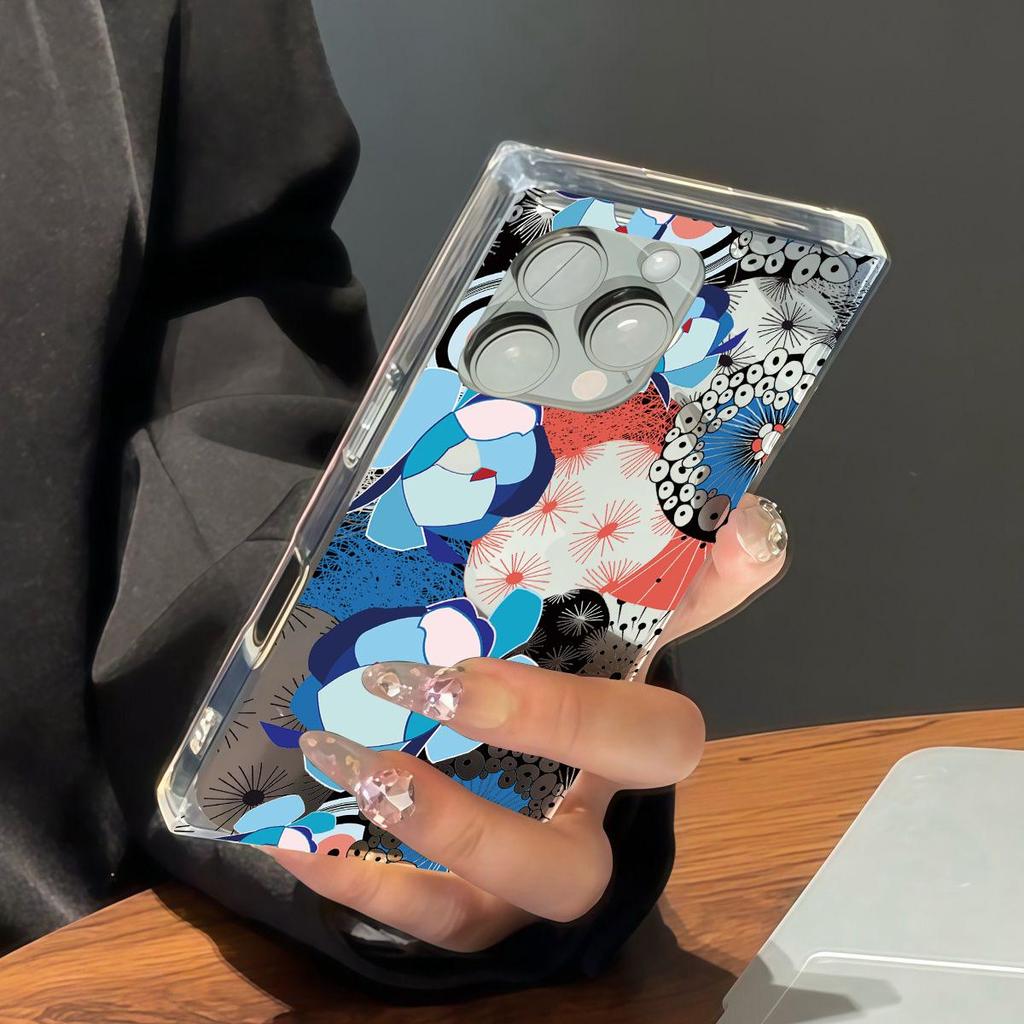 Clear Square Back Tube Case Protection For iPhone 12 15 Plus 13 16 ProMax 14 Pro Max 11 Anti-Oxygen,Hip Brand Pattern Pattern Casing