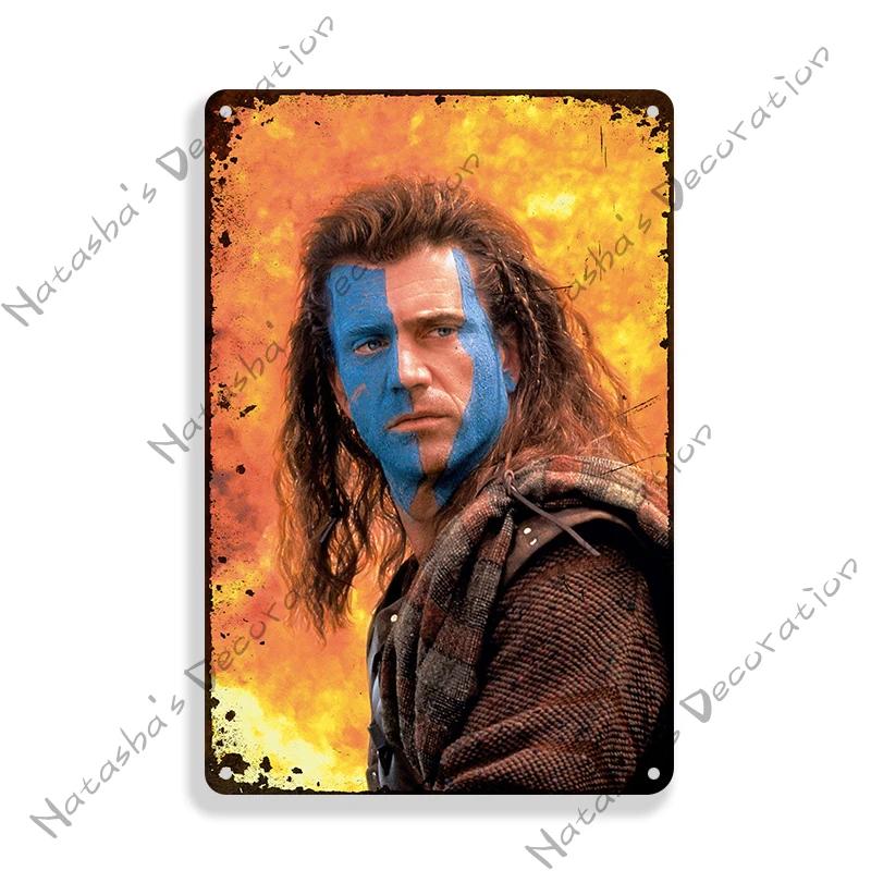 American Classic Movie Braveheart Metal Plaque Decorative Plate Cafe Home Man Cave Metal Tin Sign Wall Decor Metal Signs Poster