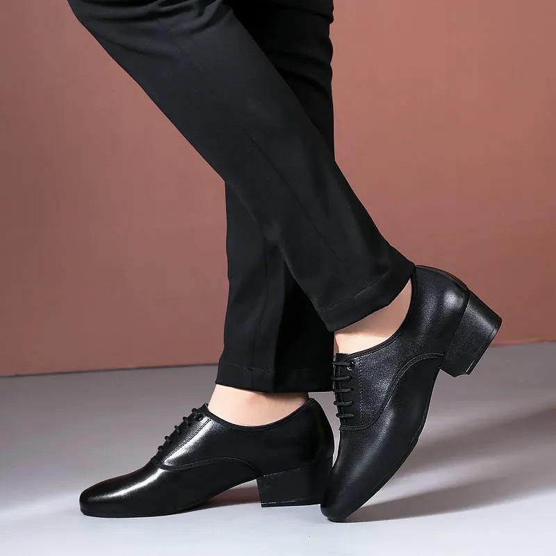 Men's Genuine Leather Casual Shoes for Modern and Standard Ballroom Dancing, Square Dancing, and Interior Outdoor Activities
