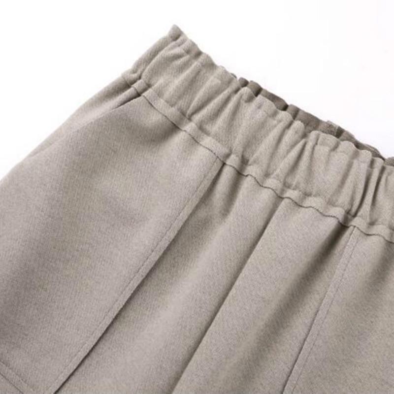 Buy Autumn Winter Harem Pants Women Casual Solid Elastic Waist Wool