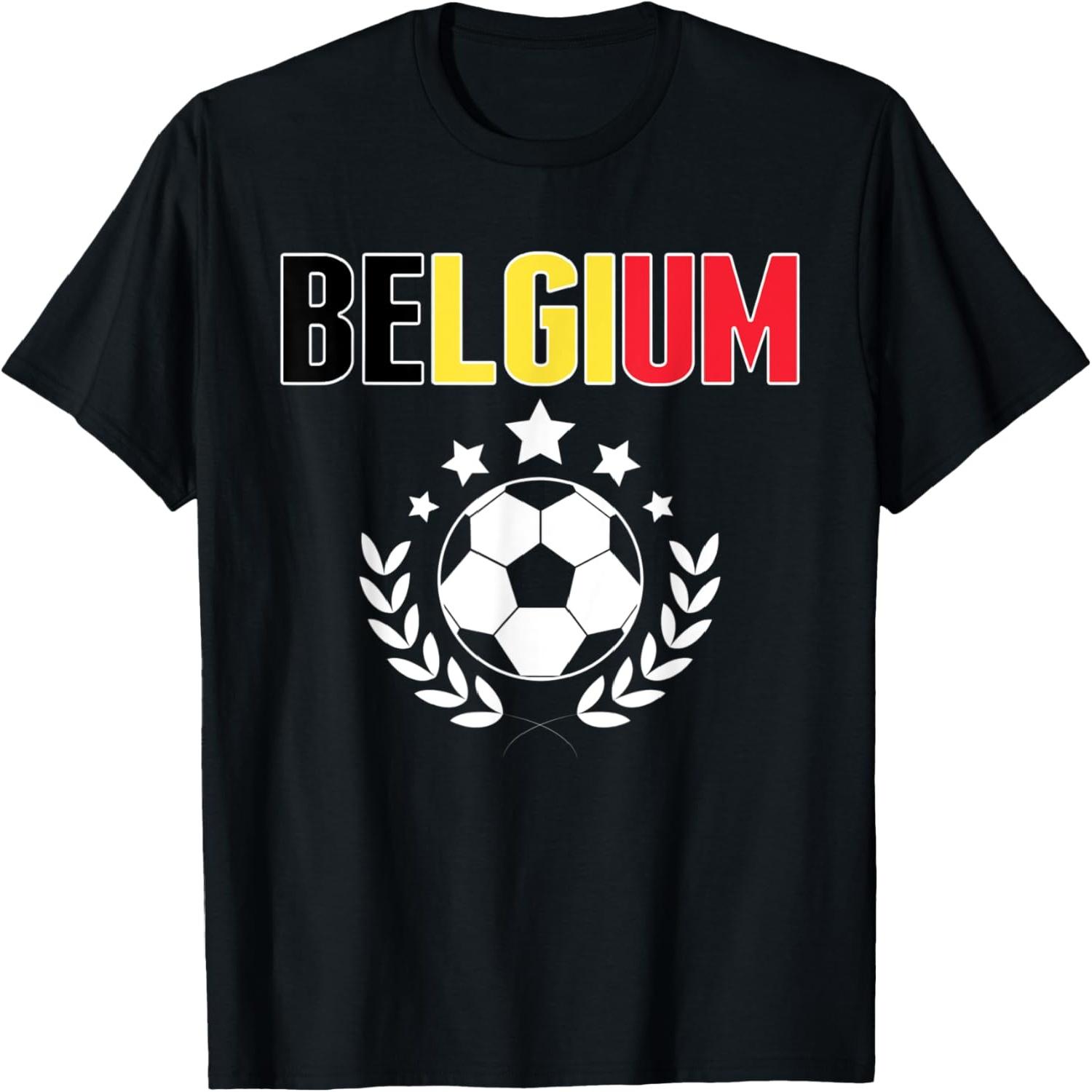 Belgium Soccer Fans Jersey - Belgian Flag Football Lovers T-Shirt S