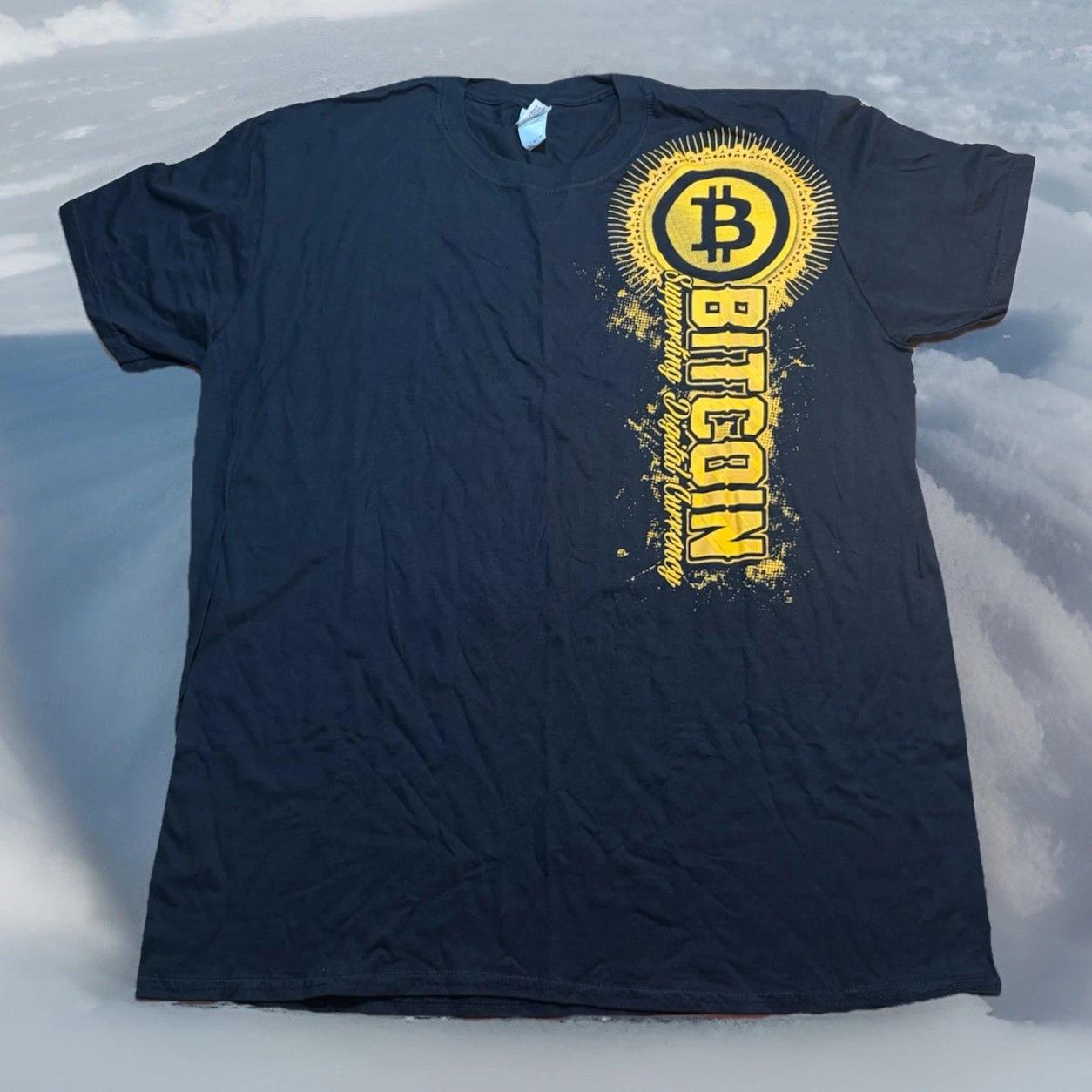 BITCOIN T-Shirt New 2XL Supporting Digital Currency Black Crypto Shirt NEW XXL S