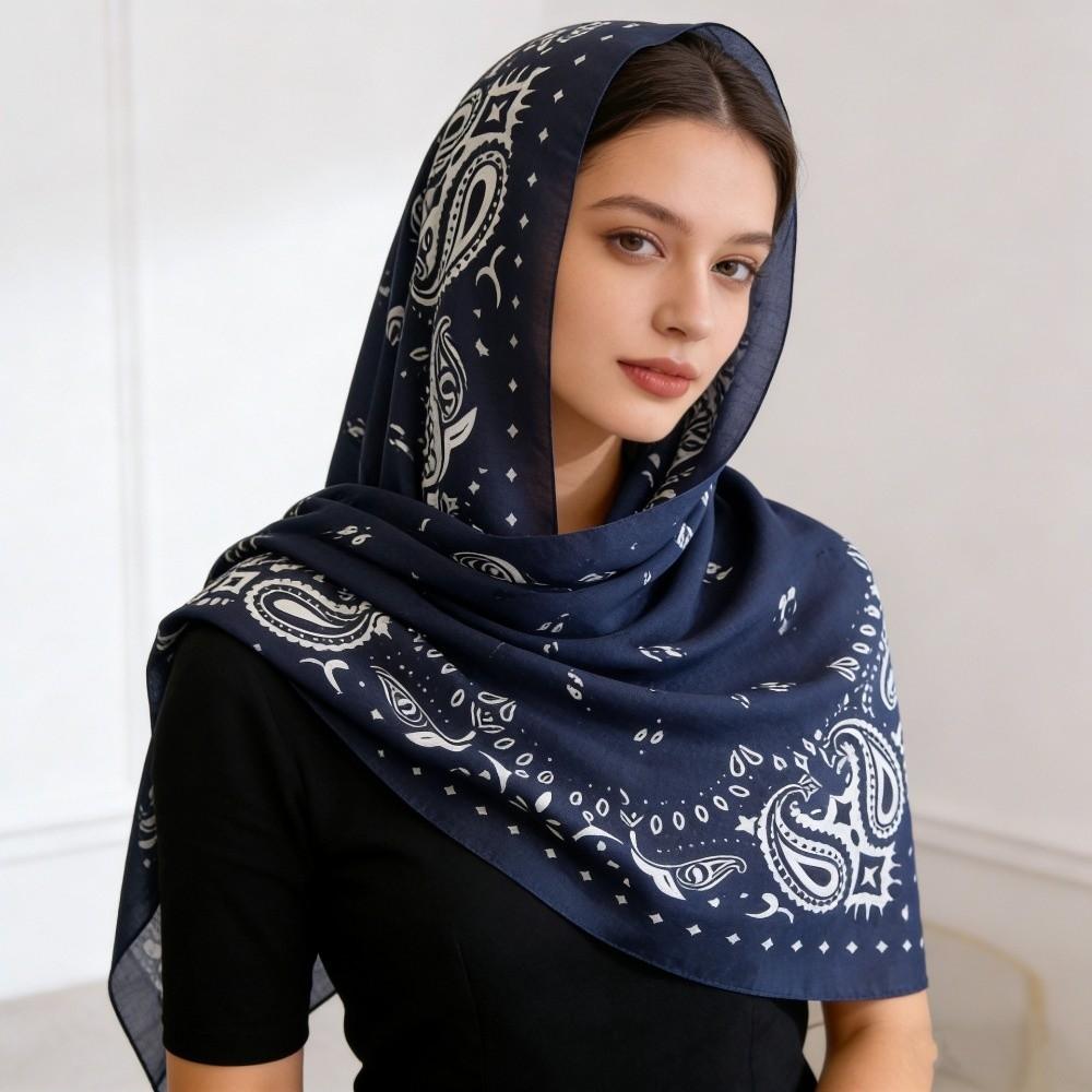 Breathable Square Scarf Korean Style Square Handkerchief Retro Cashew Nut Print Silk Scarf Female