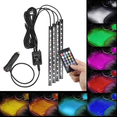 Telecomando/Controllo vocale 24/36/48/72 LED Decorazione automatica Lampada per atmosfera Luci decorative per interni automobilistici Lampada per luce ambientale a LED per auto