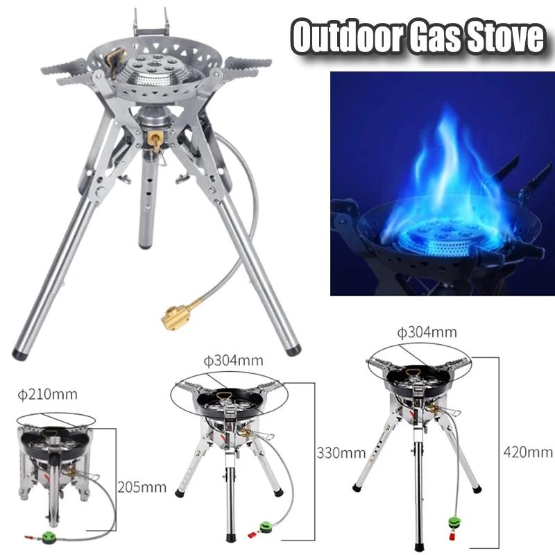 For BRS69 Adjustable Height Outdoor Gas Stove 4360W Foldable Gas Burner Camping Picnic Windproof Stove Cooking Gear