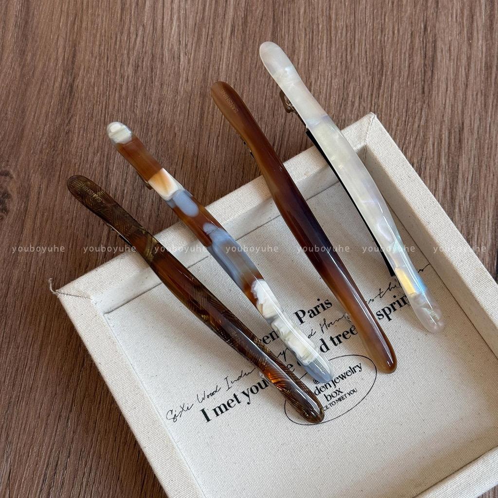 Korean Minimalist Acetate Hair Clip for Women - 2025 High-End Half Updo and Side Clip Accessory