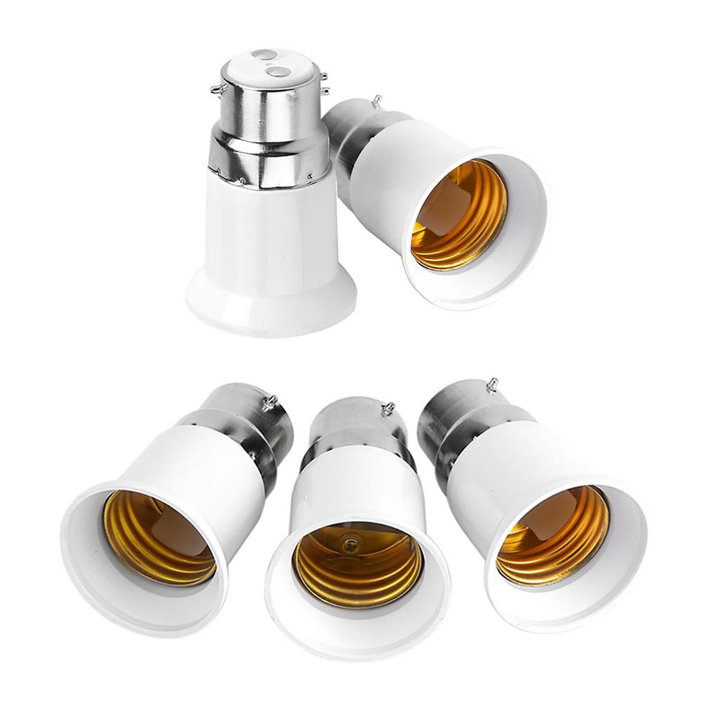 5pcs B22 Male to E27 Female Socket Base Bulb Adapter Converter Lamp Holders