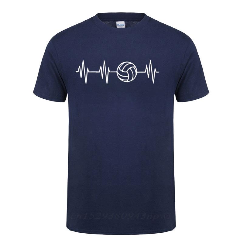 Heartbeat Of Volleyballer Printed T Shirt For Men Male Short Sleeve Summer Tops Tee Casual ONeck Big Size Funny TShirt Tshirt