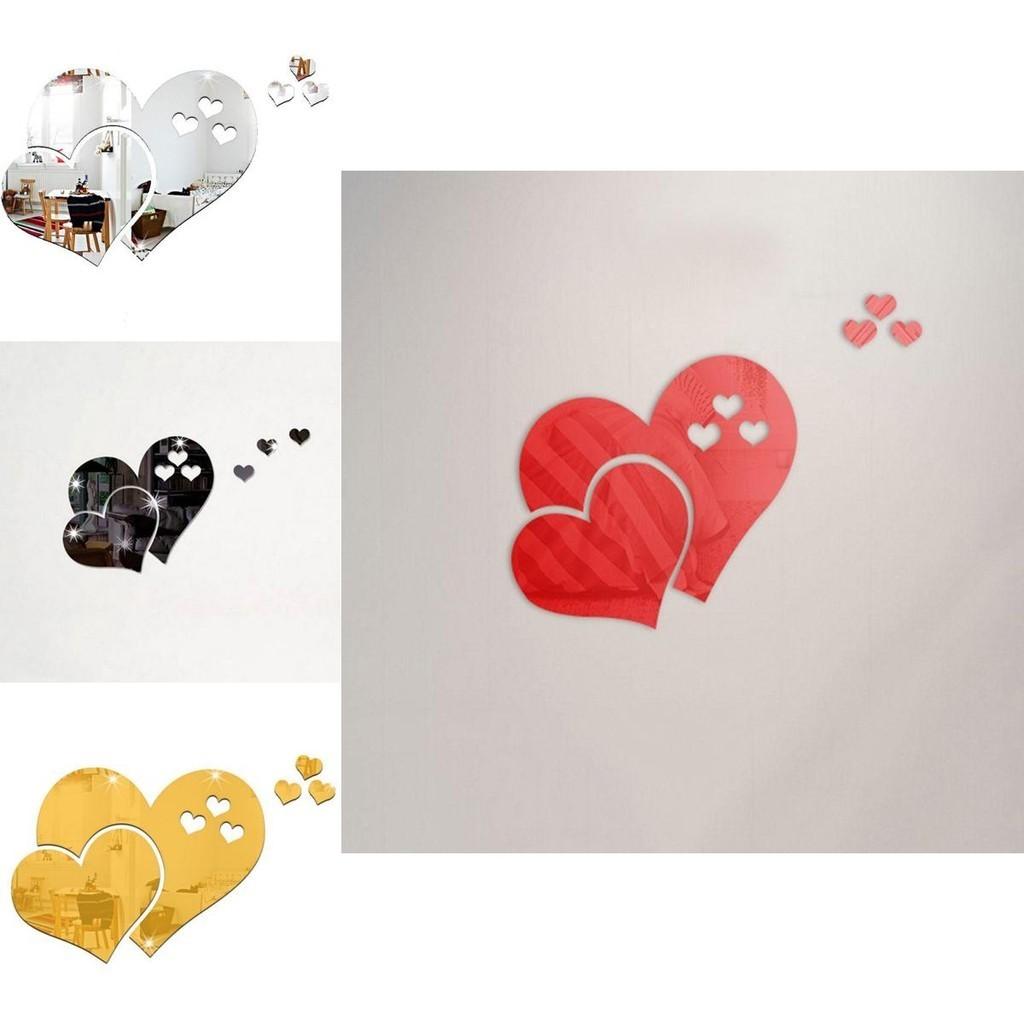 Beautiful 3d Love Heart Mirror Wall Stickers Decal For Stylish Home Decor