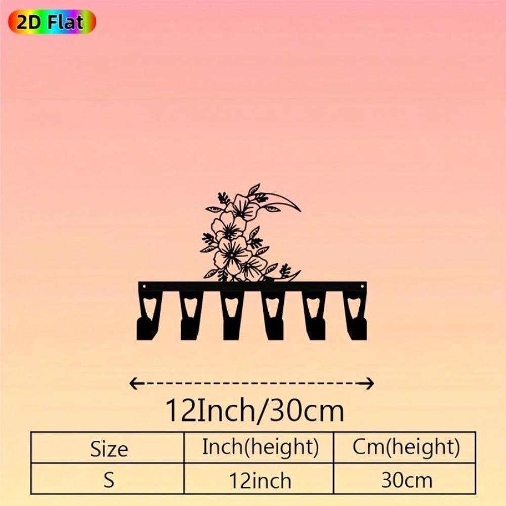 Металлическая настенная скульптура 6 крючков Держатель для ключей Цветок Стойка для ключей Железный настенный декор для прихожей Спальни Подарок TY10267