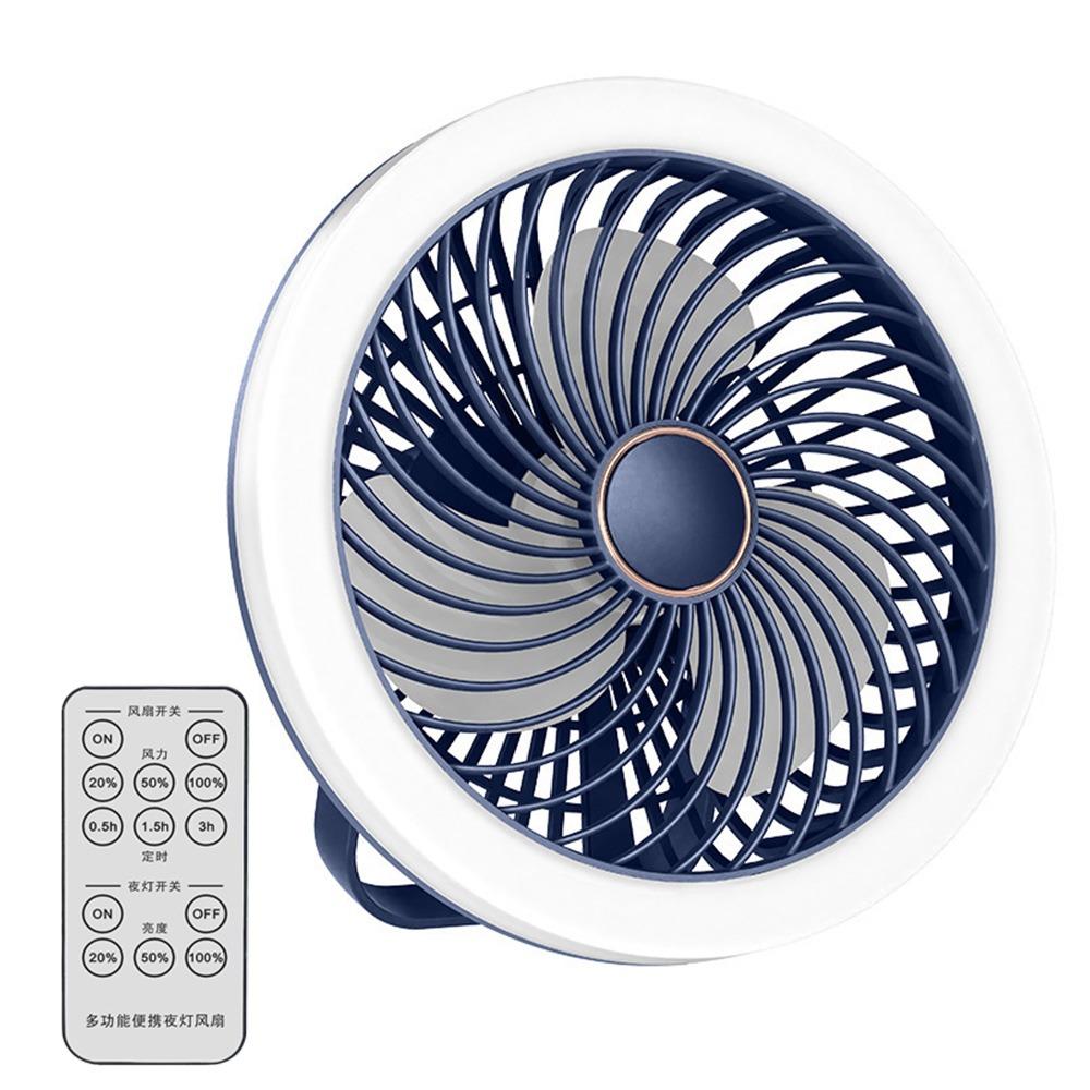 Adjustable Ceiling Fan with LED Lamp Remote Control Portable Air Cooler LED Lantern Fan  Table Top