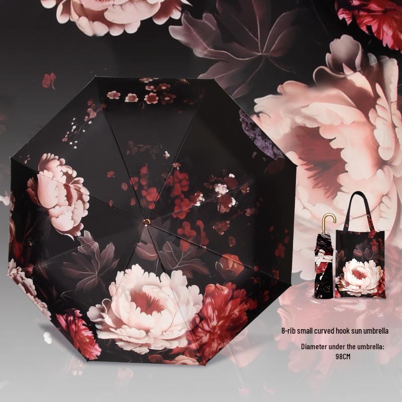 32-Bone Folding Dual-Use Women's Umbrella - Sun & Rain Protection, Anti-UV, Enlarged, Reinforced, Thickened Sunshade