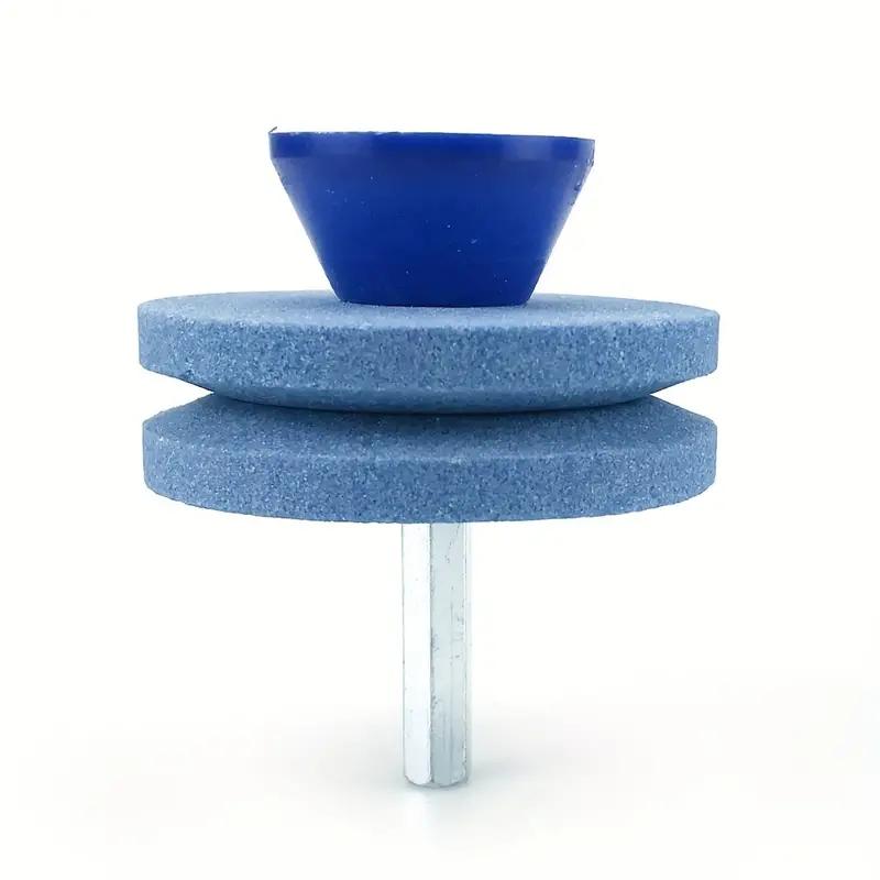 56MM Rasenmäherschärfer Vierschicht-Schleifstein Rasenmähermesserschärfer Doppelschleifbohrer Universalschleifbohrer schneidet