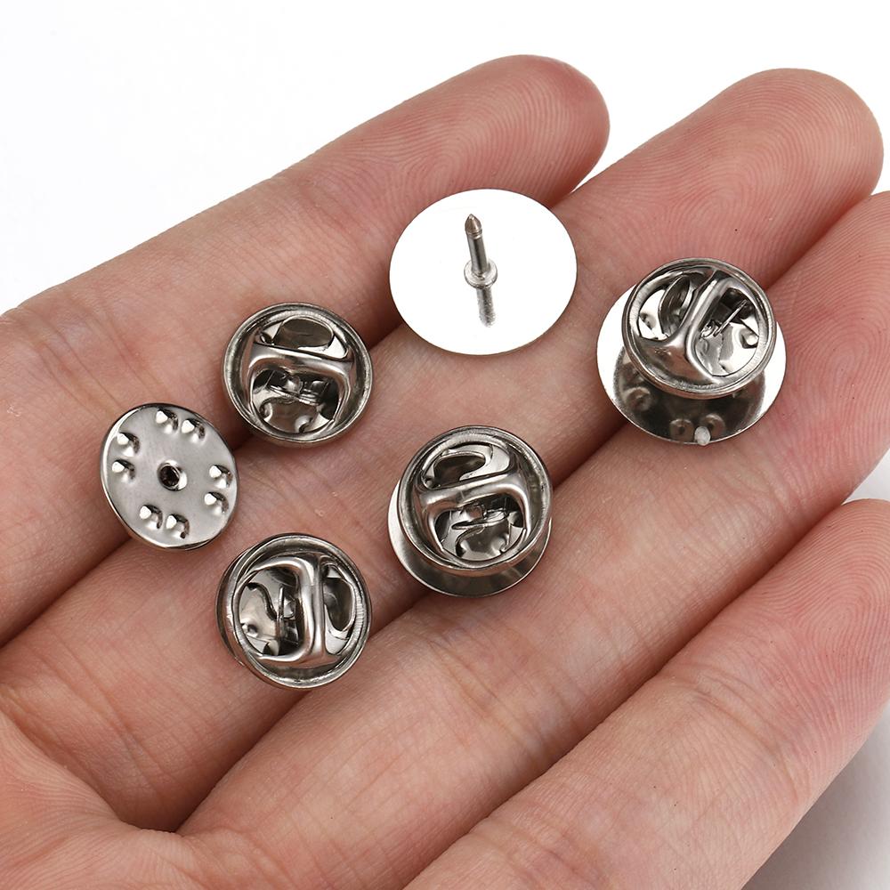 10 PS Edelstahl Schmetterling Hut Anstecknadel Set Brosche Flache Pin Basis Cabochon Manschettenknöpfe Krawattennadeln DIY Schmuckherstellung Zubehör Bastelbedarf