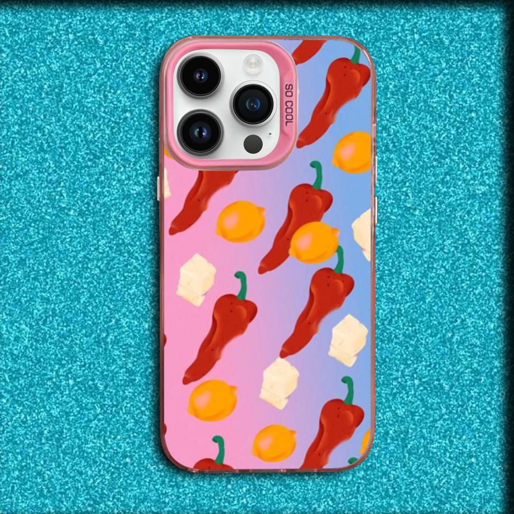 Chili Red Phone Case For iPhone 16,15,14,13,12,11,Mini,Pro,MAX Pink Matte Silicone Cover