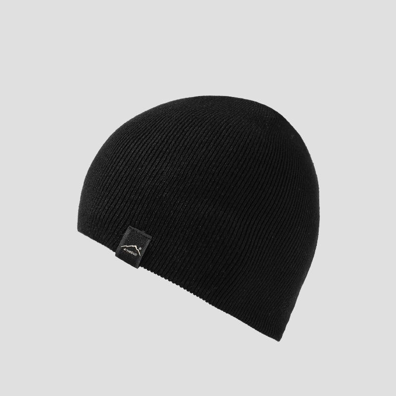 Autumn Winter Thin Knitted Hat High Elastic Big Head Circumference Men's Cold-Proof Ear Protection Cap Windproof Cap