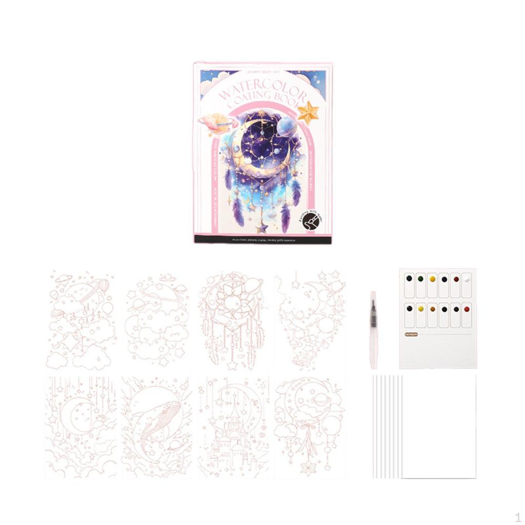 Watercolor Art Book, Painting Kit for Beginners, Water Colors Set Creative Projects