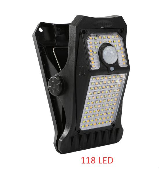 New Motion Light-sensing Outdoor Waterproof Lamp IP65 Solar Clip LED Flashlight for Garden Street Household Wall Lighting