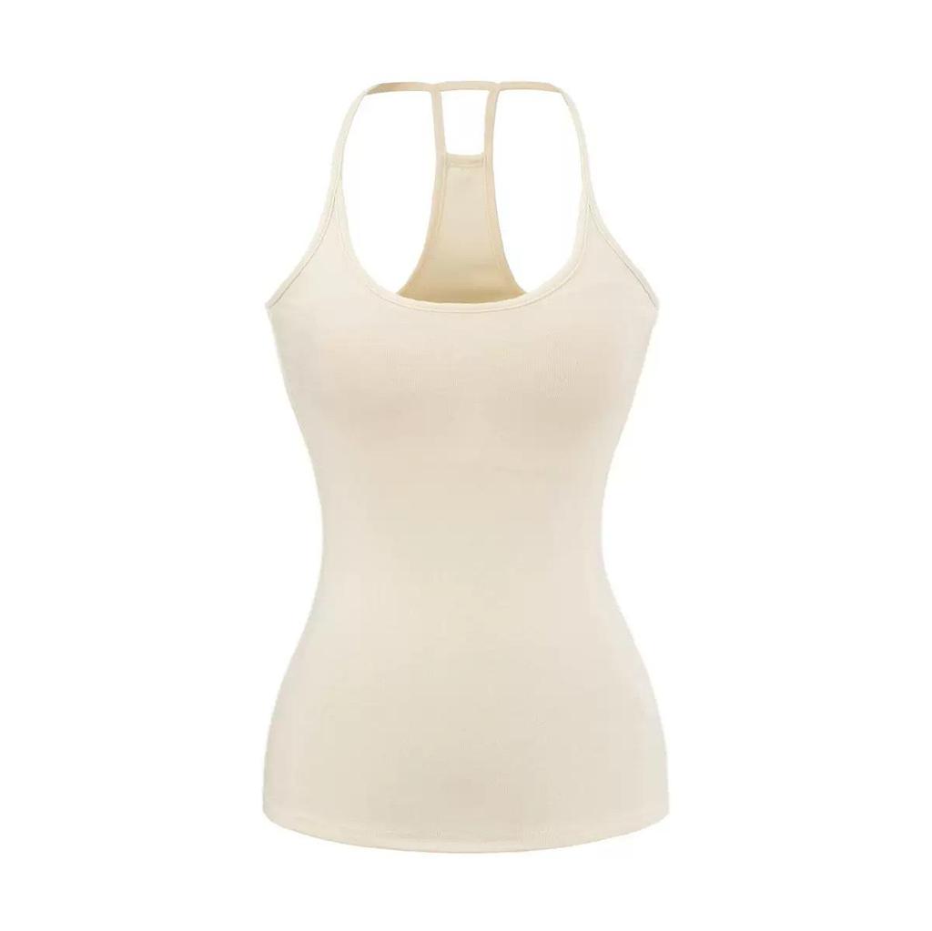 Women's Cross-border Yoga Set: Bare Feel Sports Tank with Chest Pads & High Elastic Flared Fitness Pants