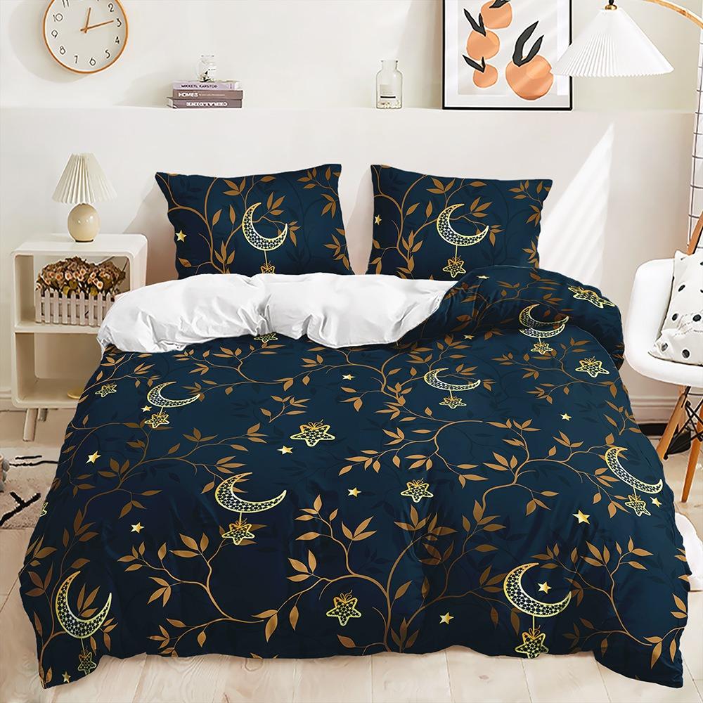 3D Moon Pattern Duvet Cover Pillowcase Bedding Kids Bedding Set Adult Teens Single Double Queen Size Gift