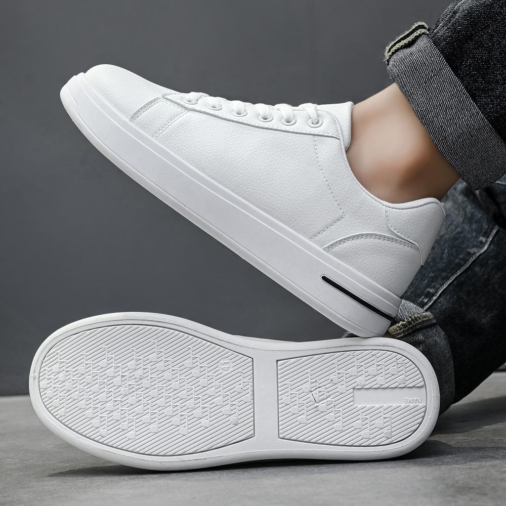 Men's shoes autumn sports shoes leather surface casual students lightweight board shoes youth versatile men's shoes soft sole