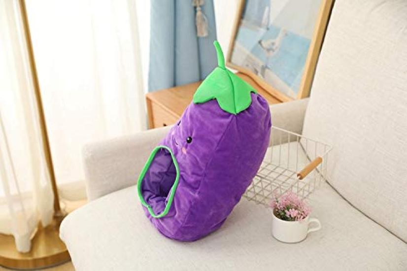 Bestmaple Animal Cap, Plush Headgear, Cute, Fluffy, Plush Animal Mask (Eggplant)