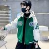 Boys' Medium-Large Korean Style Patchwork Hooded Baseball Jacket - Spring/Autumn 2025