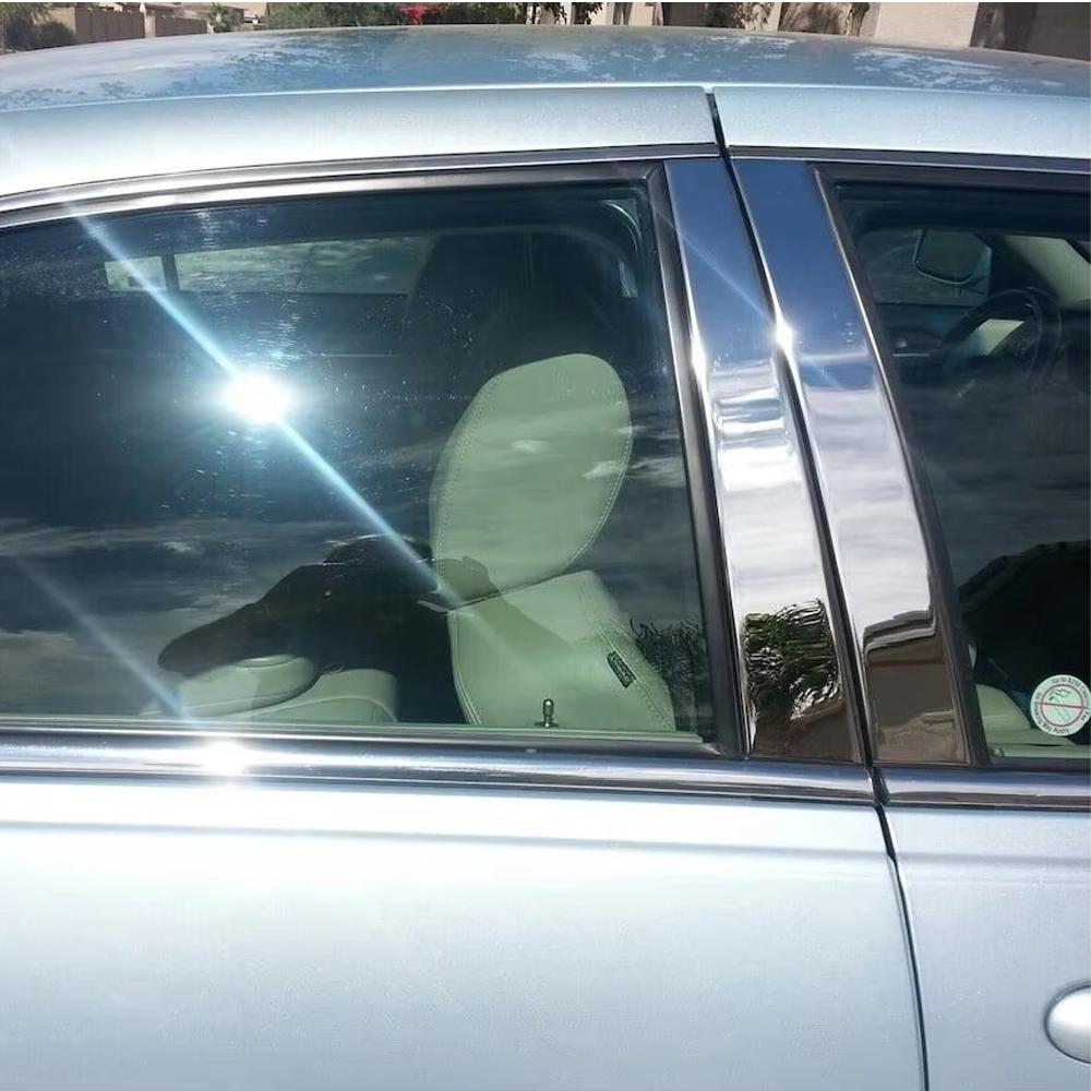 Car Door Window Trim Cover for Toyota Land Cruiser J200 LC200 V8 2008~ Carbon Fiber Silver Sticker Pillar Posts Accessories