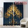 2pcs, 2D FLAT PRINTING Curtains (Without Rod) Golden Glow Tree Minimalist Popular Curtains Versatile Polyester Curtains