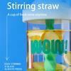 Leak-proof Stirring Cup With Straw Drinking Cup Cute 580ML Water Bottles  Fruit Juice
