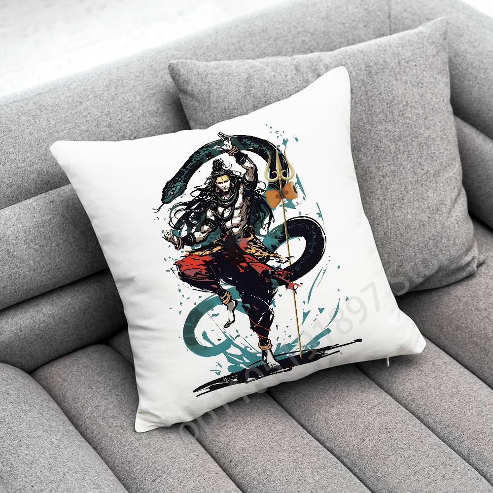 Indie Pán Šiva Brahma Višnu Povlak na polštář Pro 55x55cm 40x40cm 45x45cm 50x50cm 30x30cm Čtvercový kancelářský povlak na polštář