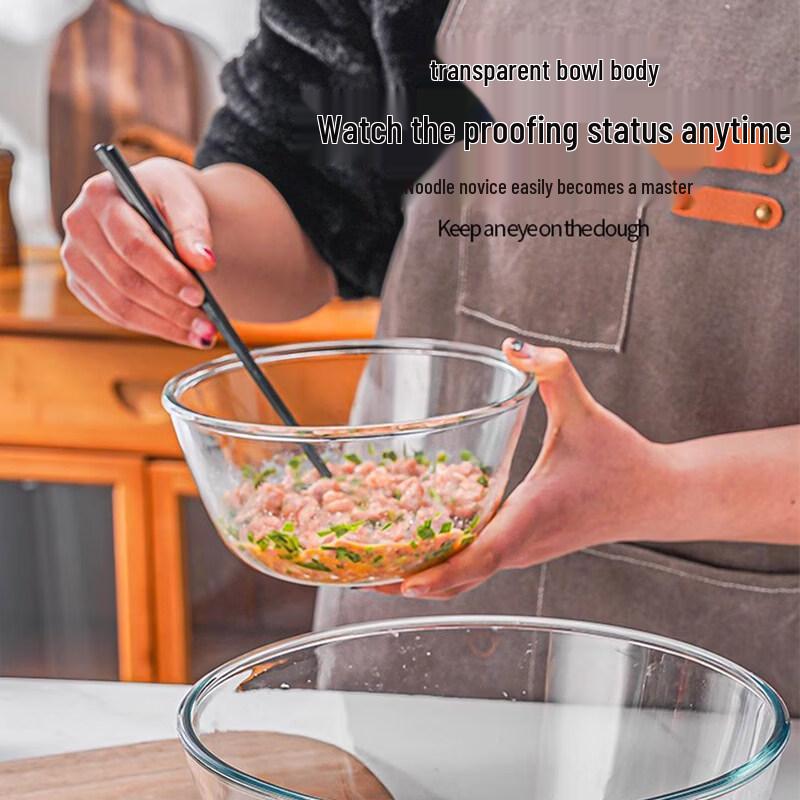 ZISIZ Heat-Resistant Transparent Glass Bowl