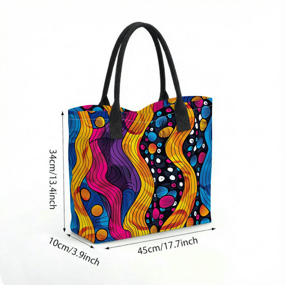  Colorful Graffiti Tote Bag Casual Large Capacity Portable Daily Shoulder Handbag