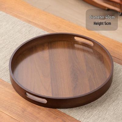 Chinese Style Bamboo Round Serving Tray