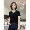 Women's Summer Casual Cotton Polo Shirt - Versatile Short-Sleeve with Lapel, Age-Reducing and New Temperament Style