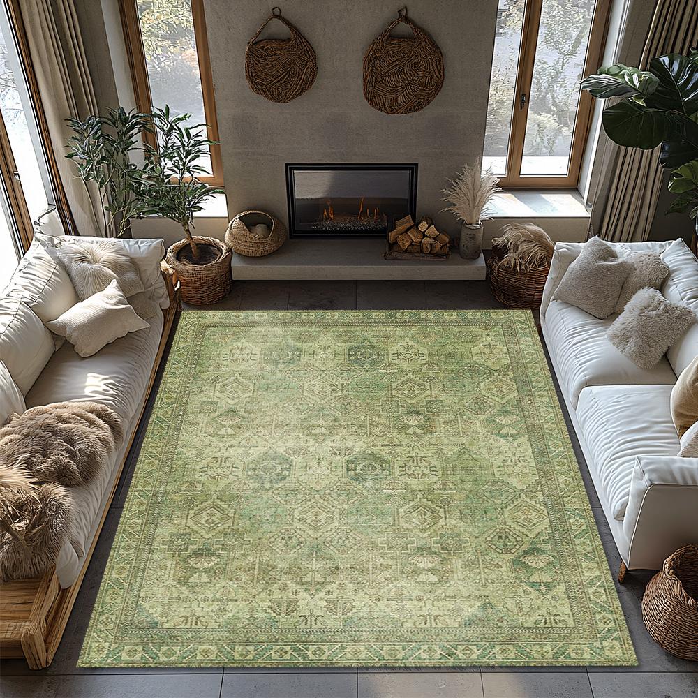 Vibrant Bohemian Area Rug, Soft Blue Ethnic Pattern Carpet,Non-Slip Living Room Rug,Washable Low Pile Decor for Bedroom, Hallway