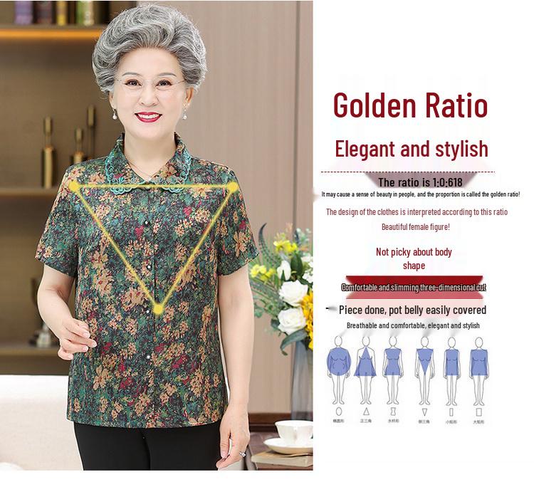 Summer Apparel for Mature Women: Short-Sleeved Shirts, Tops, and Outfit Sets