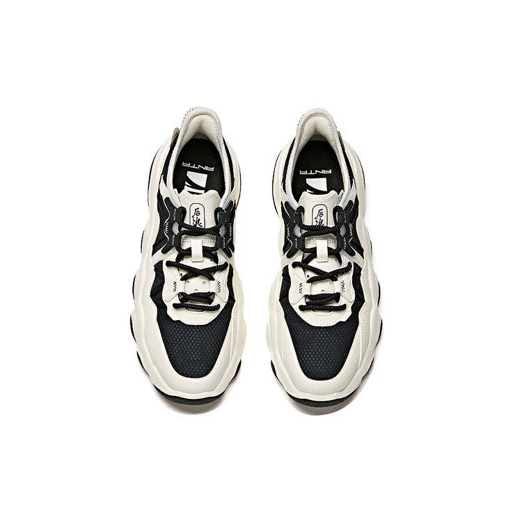 Anta Lifestyle Series Fabric Synthetic Leather Fashion Versatile Wear Resistant Lightweight Breathable Non-Slip Low-Top Skate Shoes 122128081-4
