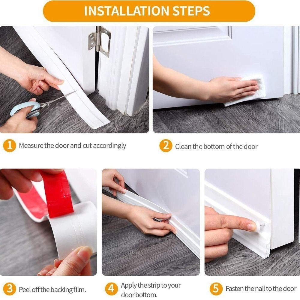 Noise Reduction Door Draft Stopper Self-adhesive Insect Prevention Weather Stripping Thickened Home Draught Excluder Dorm