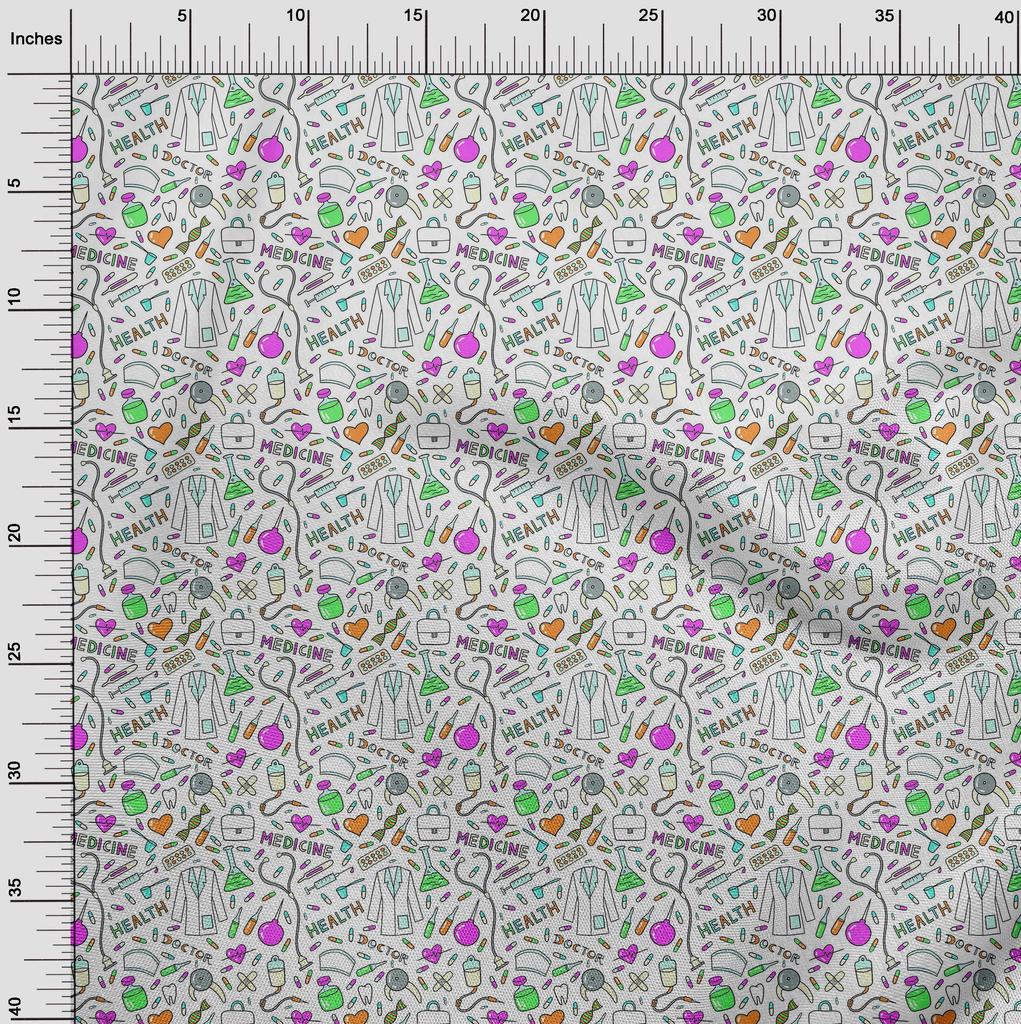 oneOone Cotton Flex Fuschia Pink Fabric Tool Sewing Material Print Fabric By The Yard 40 Inch